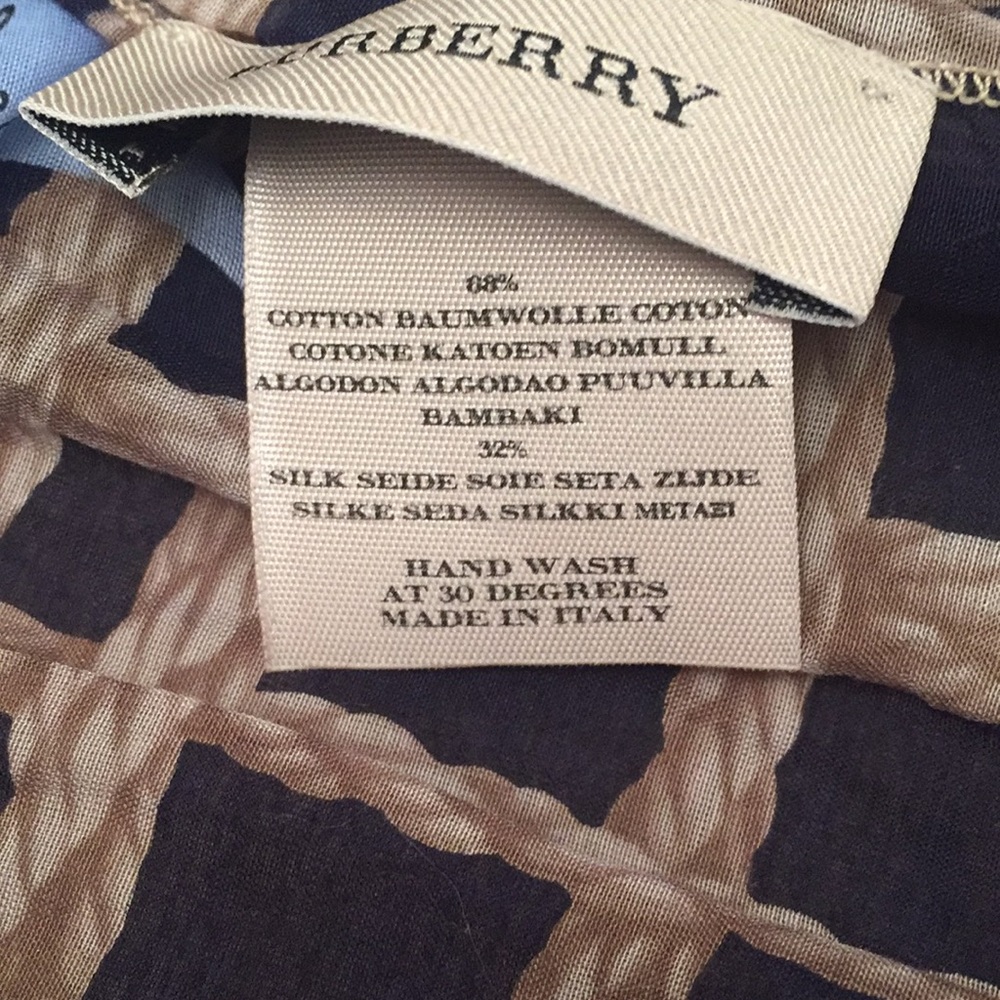 Burberry Nautical Design Cotton Silk Blue Scarf - Picture 5 of 5